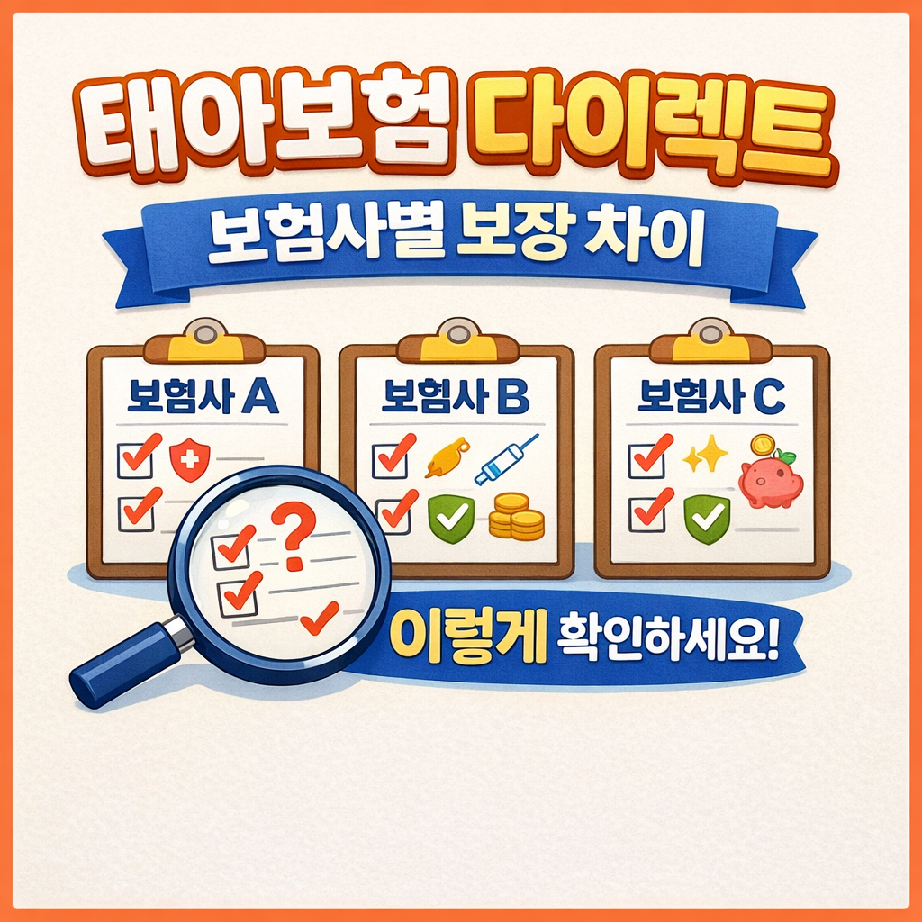 태아보험 다이렉트, 보험사별 보장 차이 이렇게 확인하세요